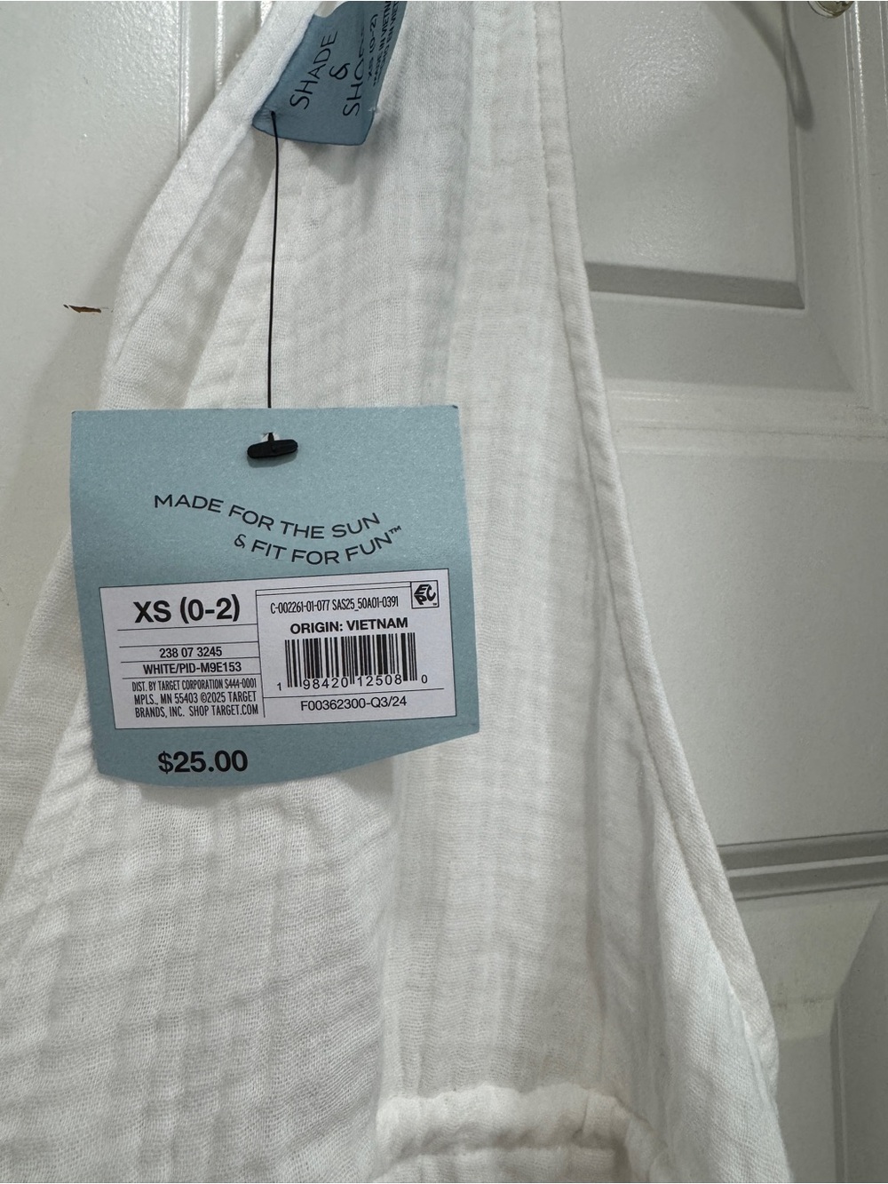 Shade & Shore White Sleeveless Gauze Swim Cover Up; beach coastal airy - Picture 3 of 6